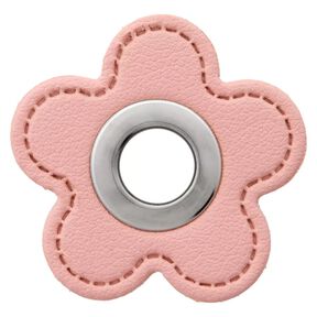 Øskenpatch Læderimitat Blomst | Prym – rosa, 