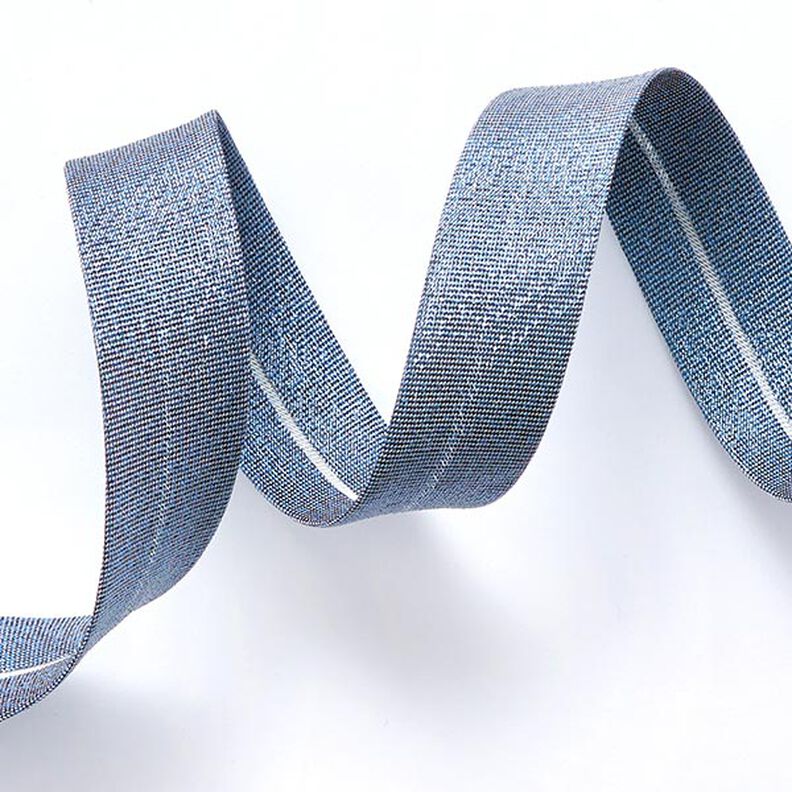 Skråbånd Metallisk [20 mm] – natblå,  image number 1