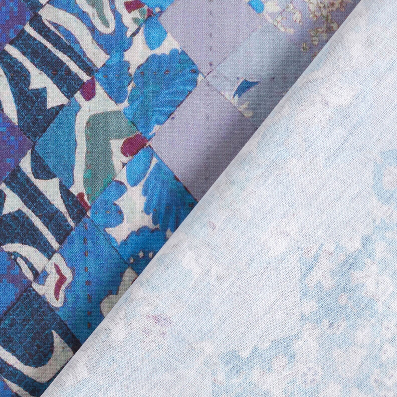 GOTS Bomuldsbatist mønstermiks farveforløb | TCC x LOOKS by Wolfgang Joop – blå/mørkebrun,  image number 5