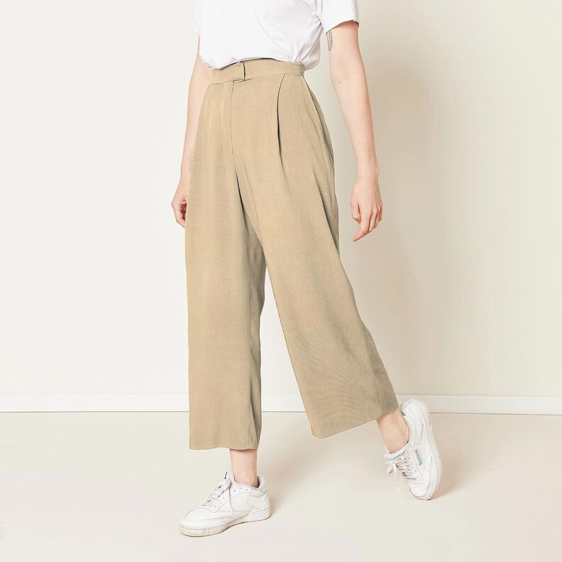 Viskose Stretch Ensfarvet – anemone,  image number 9