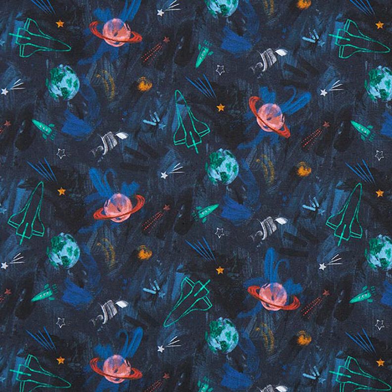 Sweatshirt lodden universet Digitaltryk – marineblå,  image number 1