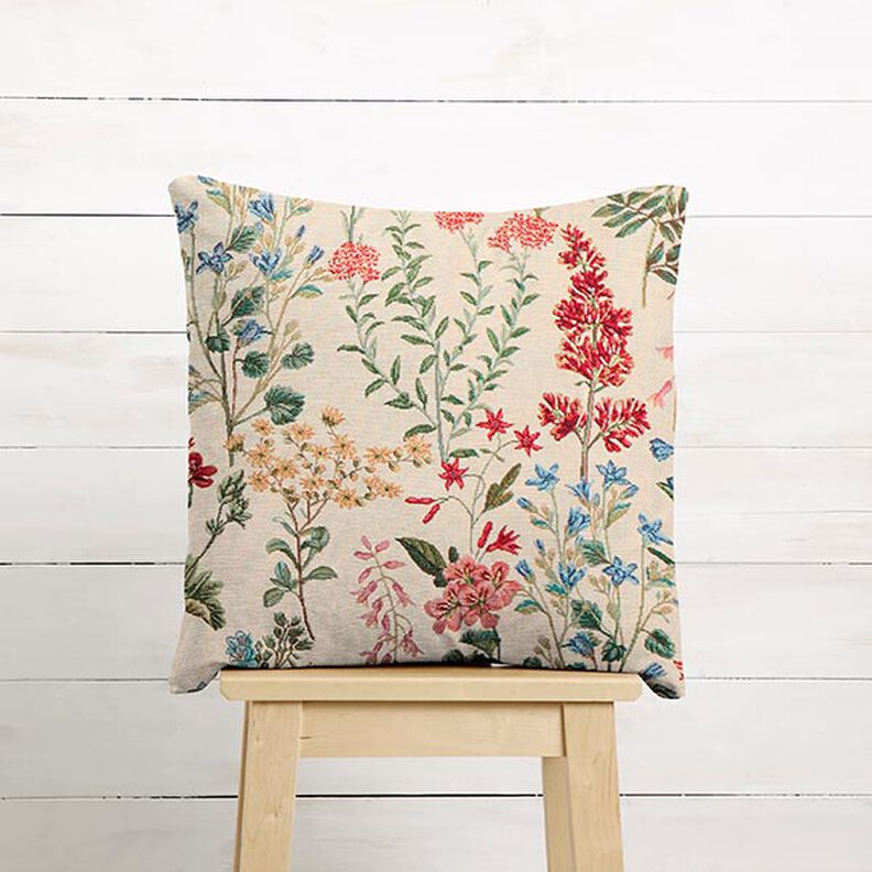 Dekorationsstof Gobelin blomstereng – beige,  image number 8