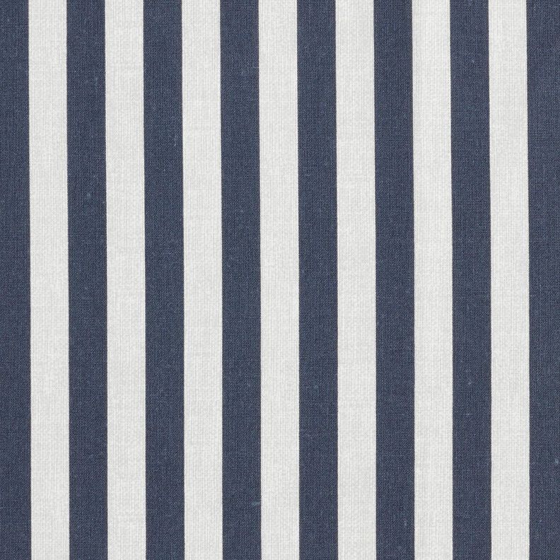 Bomuldsstof Cretonne maritime striber – sort-blå/lys taupe,  image number 1