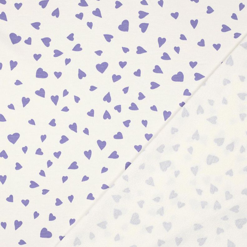 Sommersweat hjerter | Poppy Fabrics – elfenben/syren,  image number 3