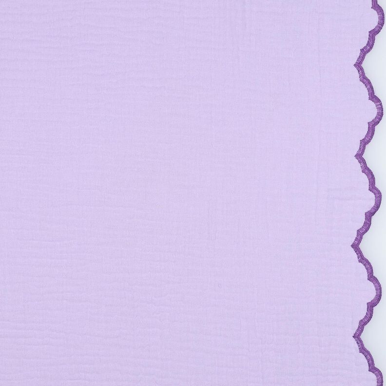 Musselin/Dobbelt-Crincle stof dobbeltsidet buet kant  | Poppy Fabrics – syren/rødlilla,  image number 1