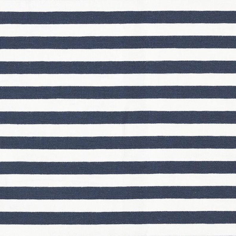 French Terry Sommersweat garnfarvede striber – uldhvid/marineblå,  image number 1