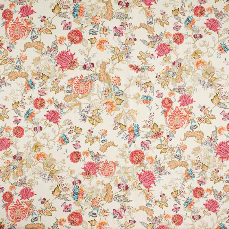 Dekorationsstof Canvas abstrakte dahliaer &ndash; creme/malve,  image number 1