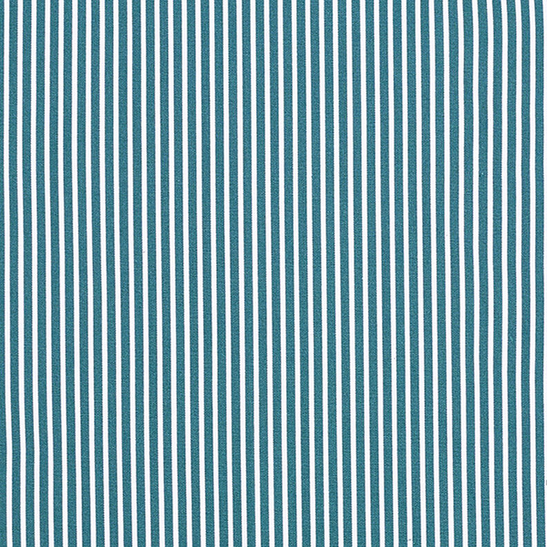 Bomuldspoplin Striber – petrol/hvid,  image number 1