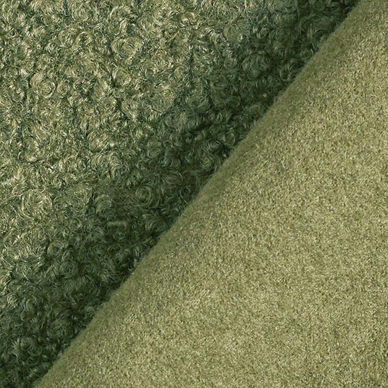 Valket strik-bouclé – olivengrøn,  image number 4