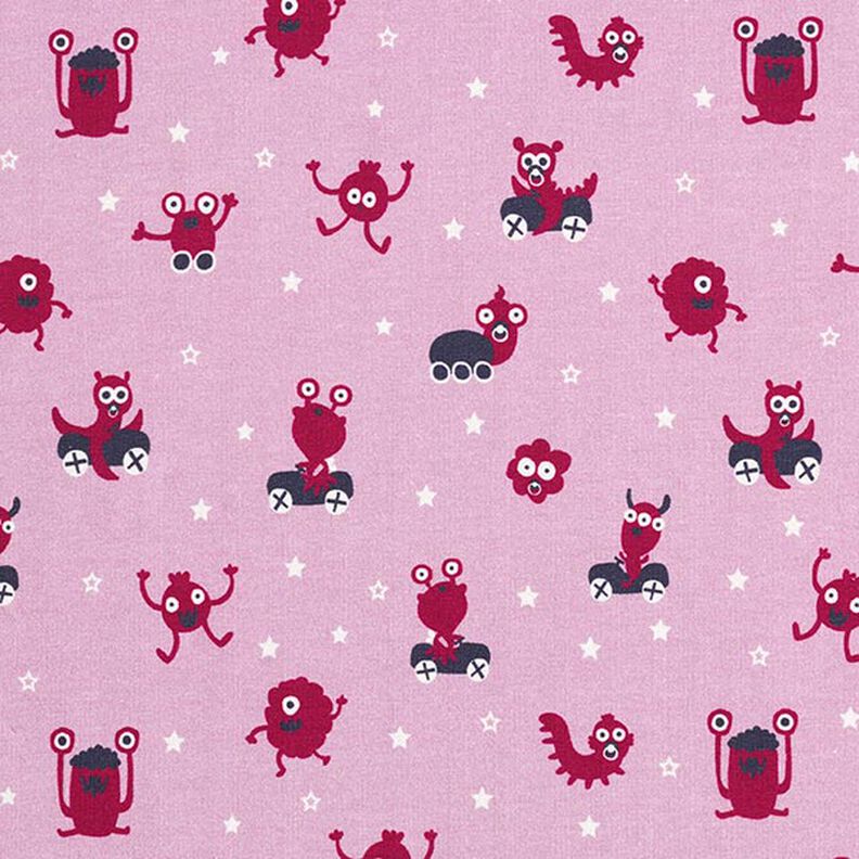 Bomuldsjersey Monster-legeplads | PETIT CITRON – rosa/bær,  image number 1
