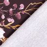 Bomuldsjersey Bordure stof Blomster i guldglimmer | Glitzerpüppi – bordeaux/pastelhyld,  thumbnail number 4