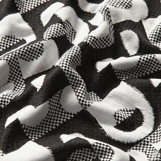 Jacquard-jersey geometriske mønstre og tern – sort/hvid, 