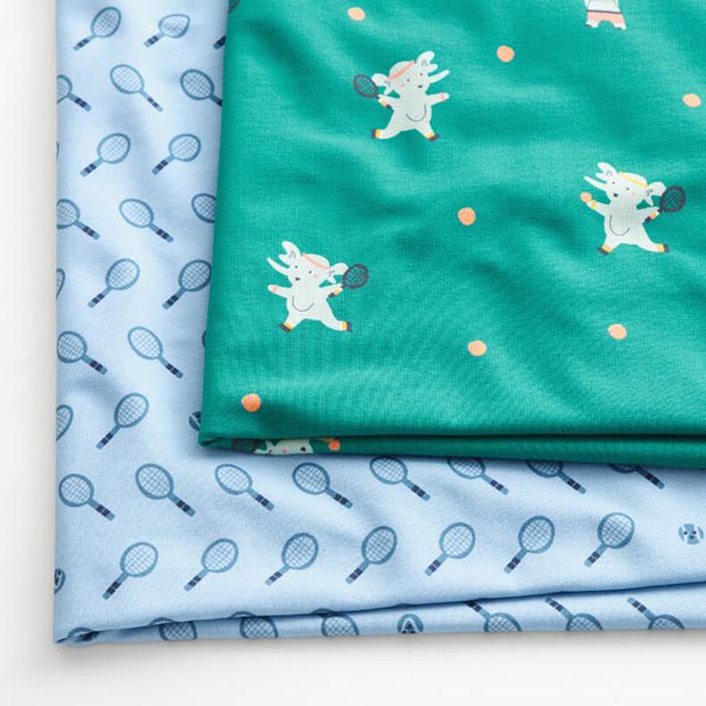 French Terry Sommersweat tennis-dyr | PETIT CITRON – petrol,  image number 3