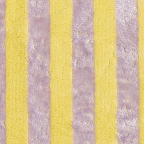 Frottéstof Bambus blokstriber – gul/syren, 