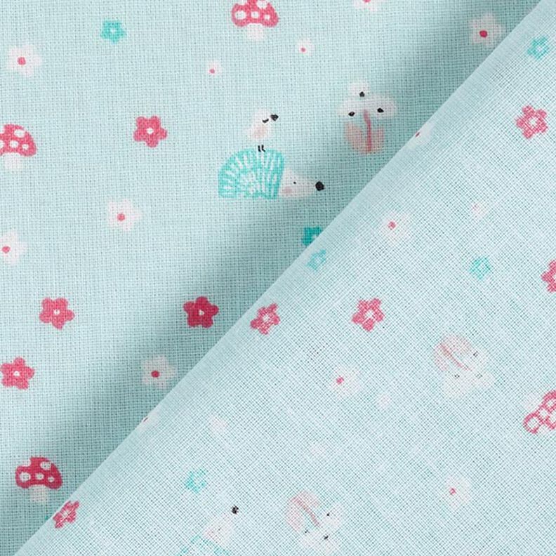 Poplin pindsvin og svampe – babyblue,  image number 4