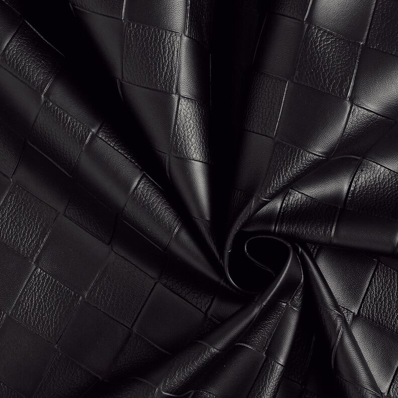 Læderimitat flettet look – sort,  image number 3