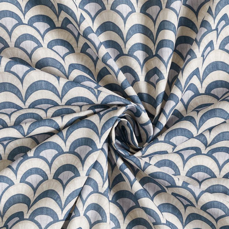 Bomuldsstof Poplin elegante buer – blågrå/lys taupe,  image number 3