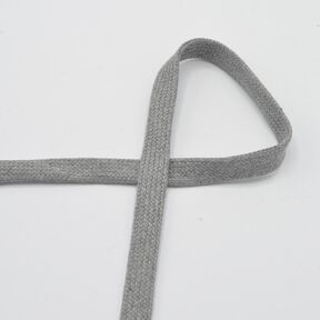 Flad kordel Hættetrøje Bomuld Melange [15 mm] – lysegrå, 