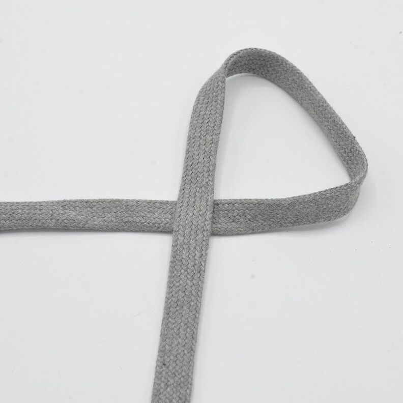 Flad kordel Hættetrøje Bomuld Melange [15 mm] – lysegrå,  image number 1