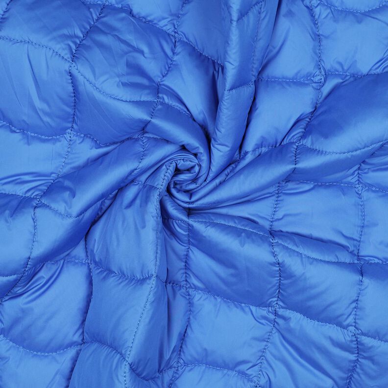 Quiltstof bølgemønstrede firkanter – kongeblå/neongul,  image number 3