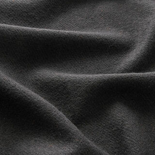 Frakkestof uldblanding ensfarvet – sort | Reststykke 50cm, 