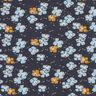 Bomuldsjersey søde små blomster – sort-blå,  thumbnail number 1