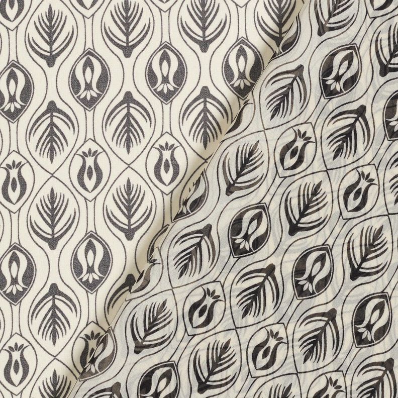 Chiffon art deco-mønster – sort/hvid,  image number 4