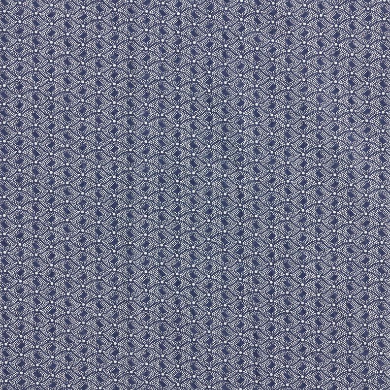 Bomuldsstof abstrakte diamanter – marineblå,  image number 1