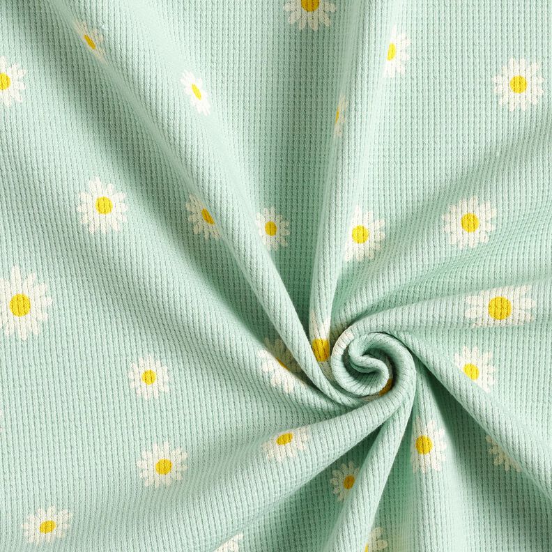 Vaflet jersey margueritter – lys mint,  image number 3