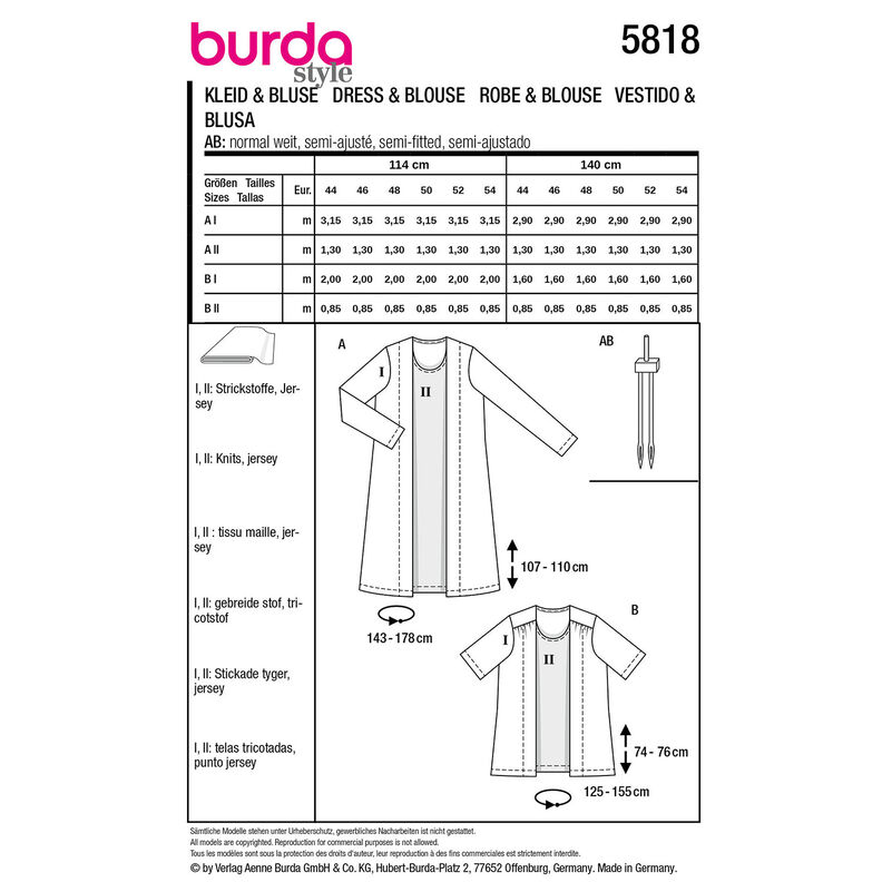 Plus-Size Kjole / Bluse 5818 | Burda | 44-54,  image number 9