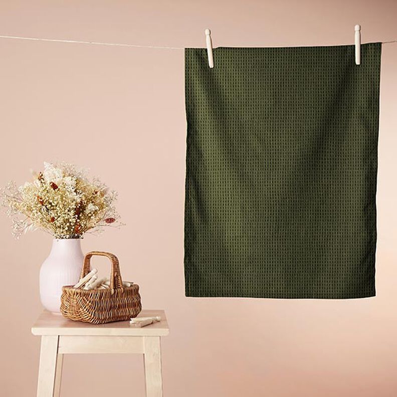 Vaffelpiqué – mørk olivengrøn,  image number 6