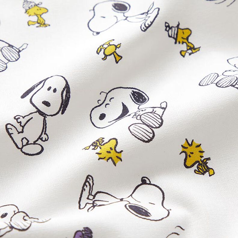 Bomuldspoplin, licensstof, Snoopy & Woodstock | Peanuts ™ – hvid,  image number 2