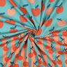 Bomuldspoplin store æbler | Poppy Fabrics – aquablå/laksefarvet,  thumbnail number 3