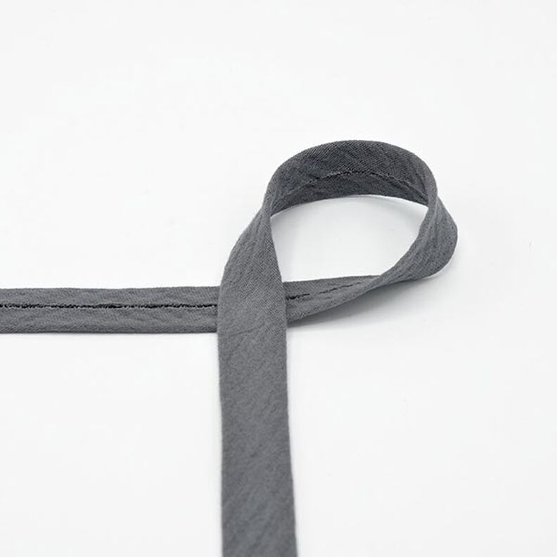 Skråbånd Musselin [20 mm] – grå,  image number 1