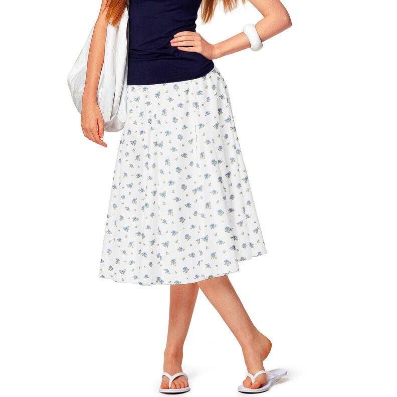 Bomuldspoplin fine roser – lyseblå/hvid,  image number 7