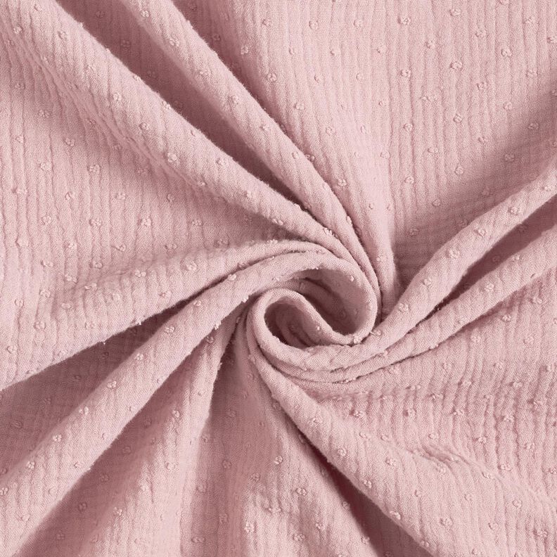 Musselin/Dobbelt-Crincle stof dobby – lys gammelrosa,  image number 3