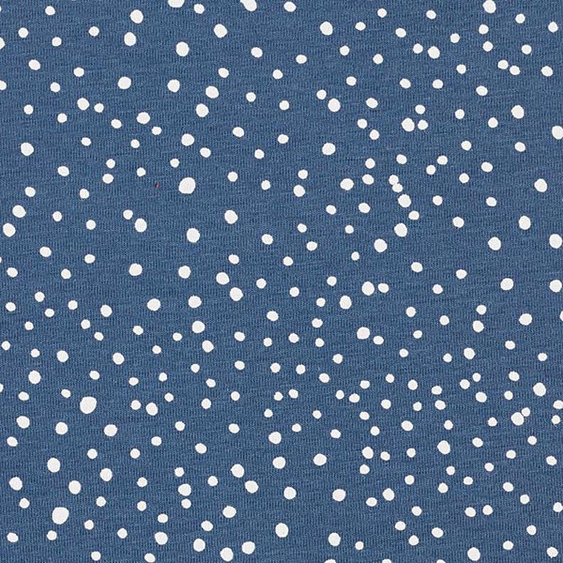 Bomuldsjersey uregelmæssige prikker – jeansblå,  image number 1