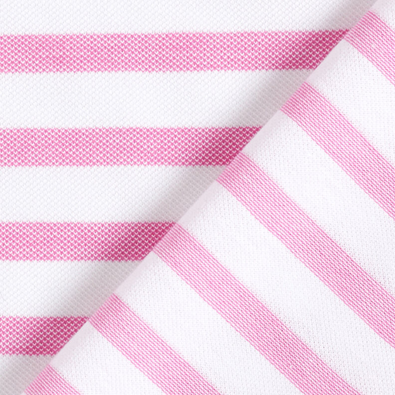 Piqué jersey striber – hvid/pink,  image number 4