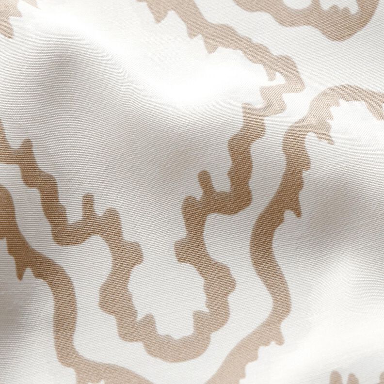 bomuldsstof med slangelinjer &ndash; beige/m&oslash;rkebeige,  image number 3