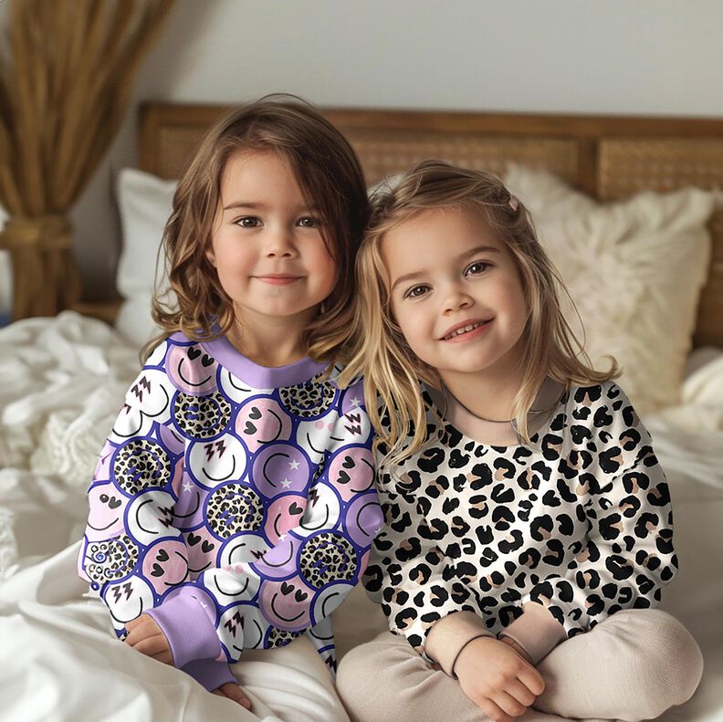 French Terry Sommersweat lille leopardprint Digitaltryk | Poppy Fabrics – lysebeige/lysebrun,  image number 5