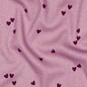 Rib-jersey spredte hjerter | Poppy Fabrics – pastelviolet/merlot,  thumbnail number 2