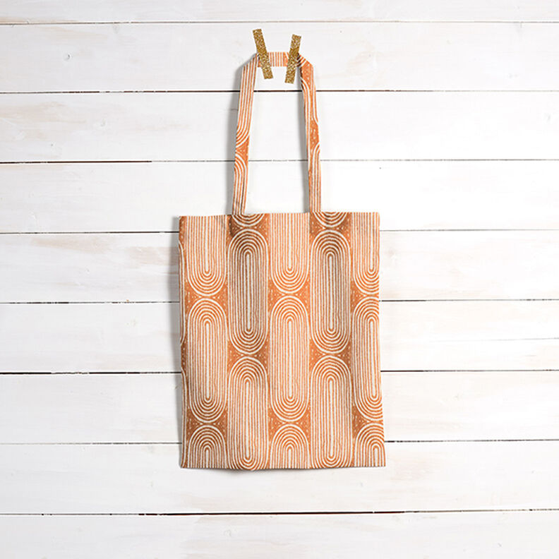 Dekorationsstof Halvpanama buer – terracotta/natur,  image number 8