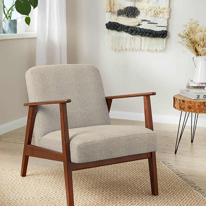 Polsterstof Meleret ensfarvet – beige,  image number 5