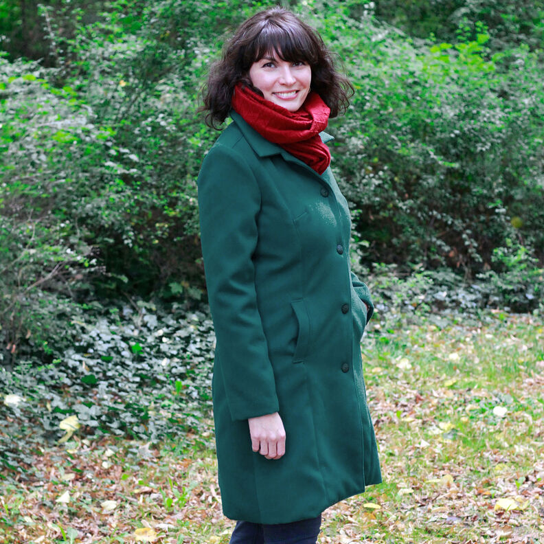 Frakkestof genanvendt polyester – Mørkegrøn,  image number 4