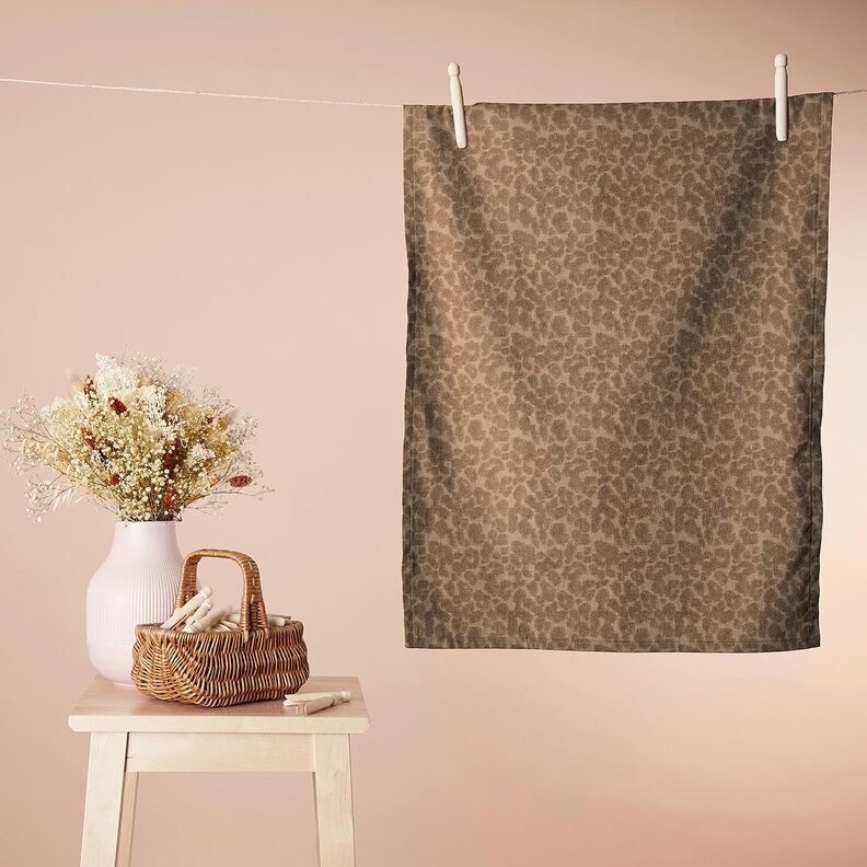 Frottéstof Stretch leo  – lysebrun,  image number 7