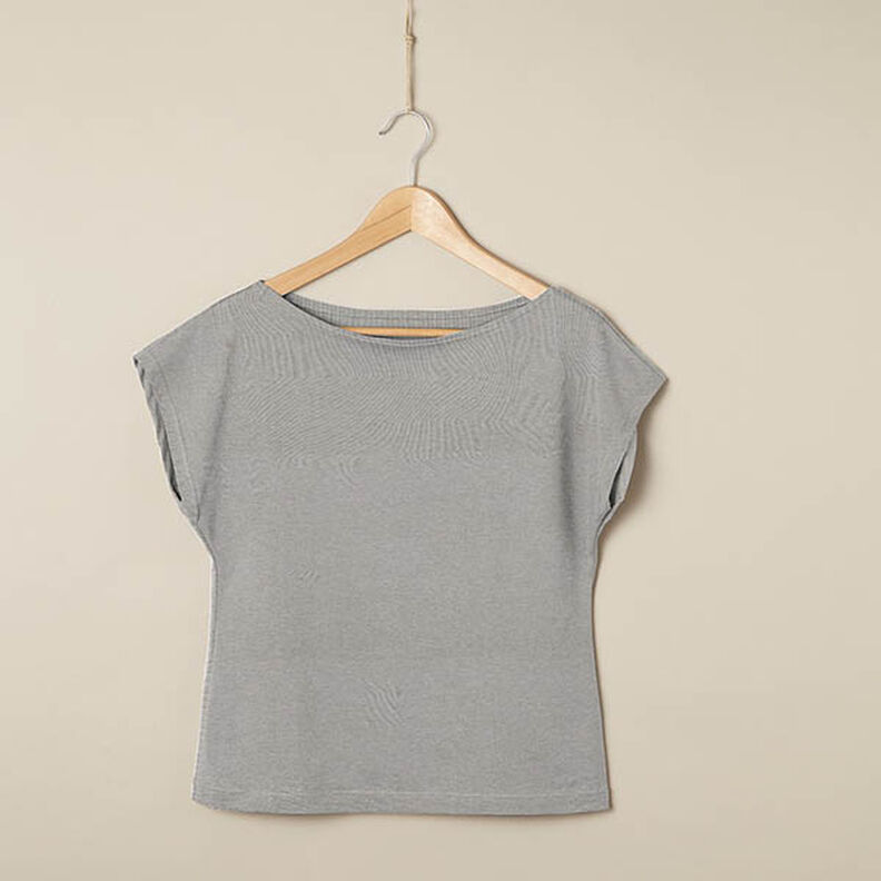 Jersey bomulds-hør-miks ensfarvet – grå,  image number 6