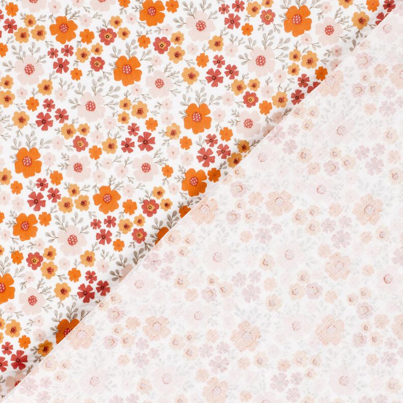 Musselin/Dobbelt-Crincle stof Blomstereng – elfenben/ferskenorange,  image number 4