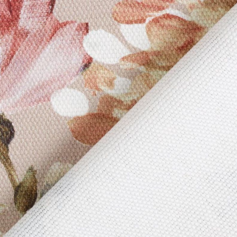 Halvpanama Indretningsstof Floris – beige/rosa,  image number 3