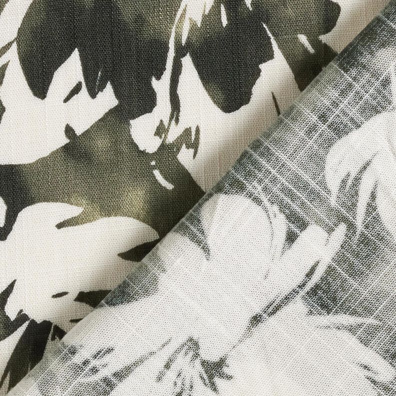 Viskosestof akvarel vilde roser &ndash; m&oslash;rk fyr/uldhvid,  image number 4