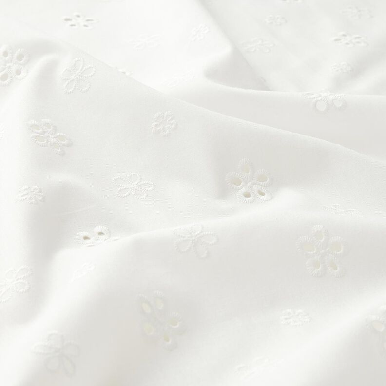 Hulbroderi Blomster med b&oslash;lgede kanter &ndash; hvid,  image number 2